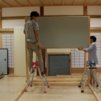 越前手漉き襖紙・本鳥の子　in 四天王寺・客殿